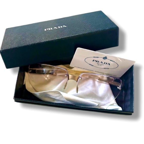 Prada RARE Sunglasses Full Inclusion SPR 75A - 2AC-1L1 Transparent Purple - Picture 1 of 16